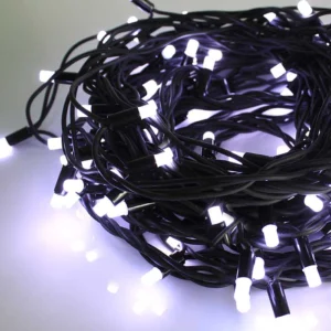 LED kalėdinė lauko girlianda "String light"100LED, 10m, su skaidriu laidu, spalva šaltai balta