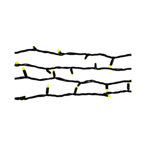 LED lauko girliandos String-Light 10m, 60LED be mirksėjimo, su juodu laidu, spalva: geltona