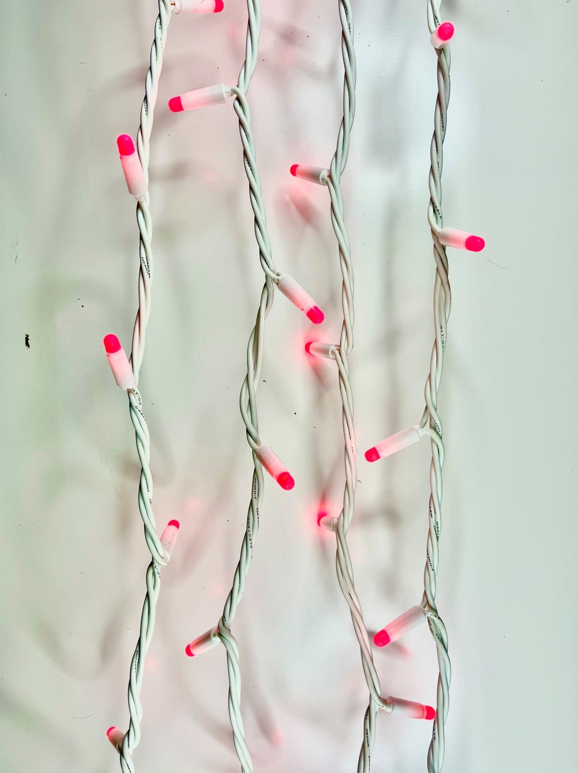 LED lauko girliandos String-Light 10m be mirksėjimo, su baltu laidu, spalva: raudona