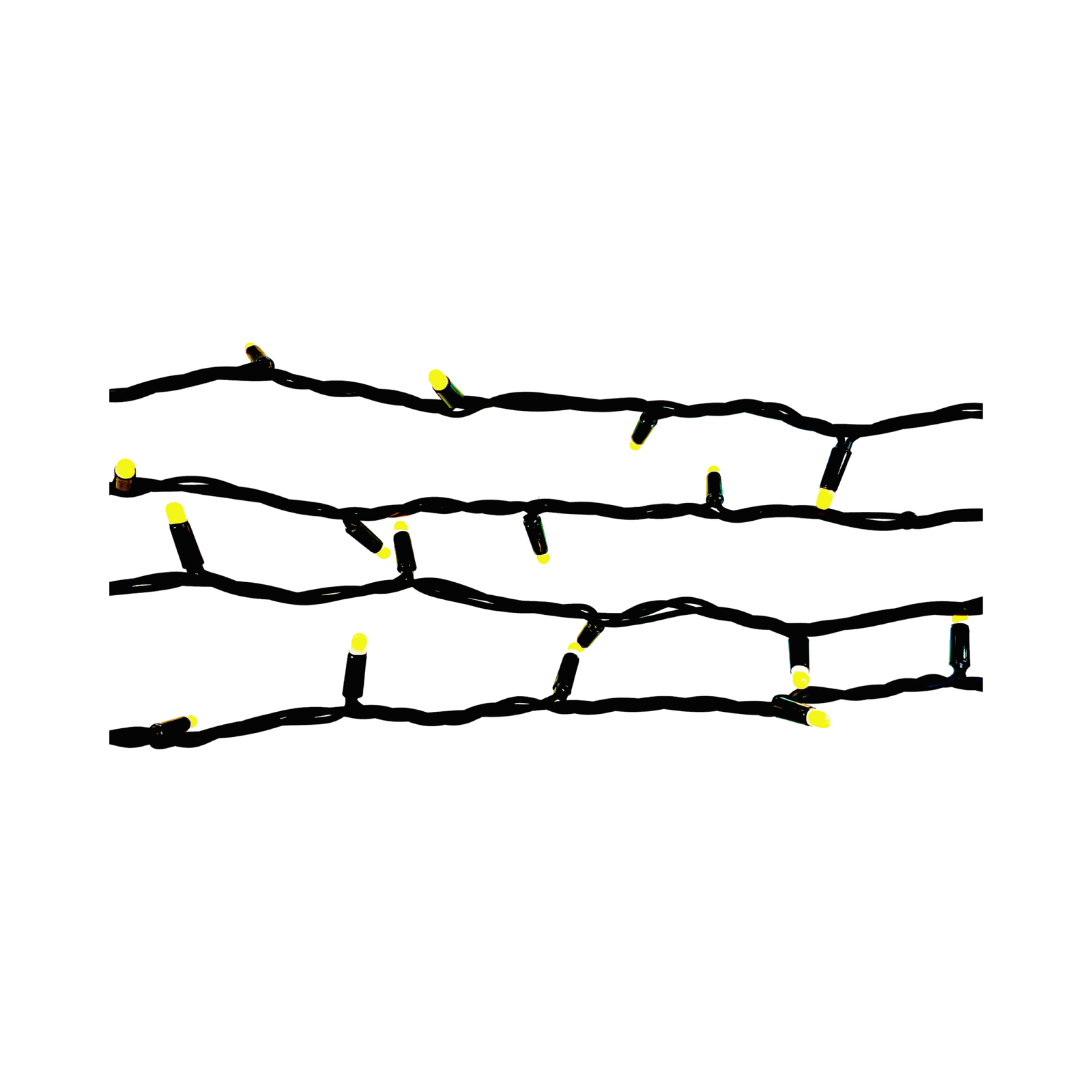 LED lauko girliandos String-Light 10m be mirksėjimo, su juodu, spalva: geltona