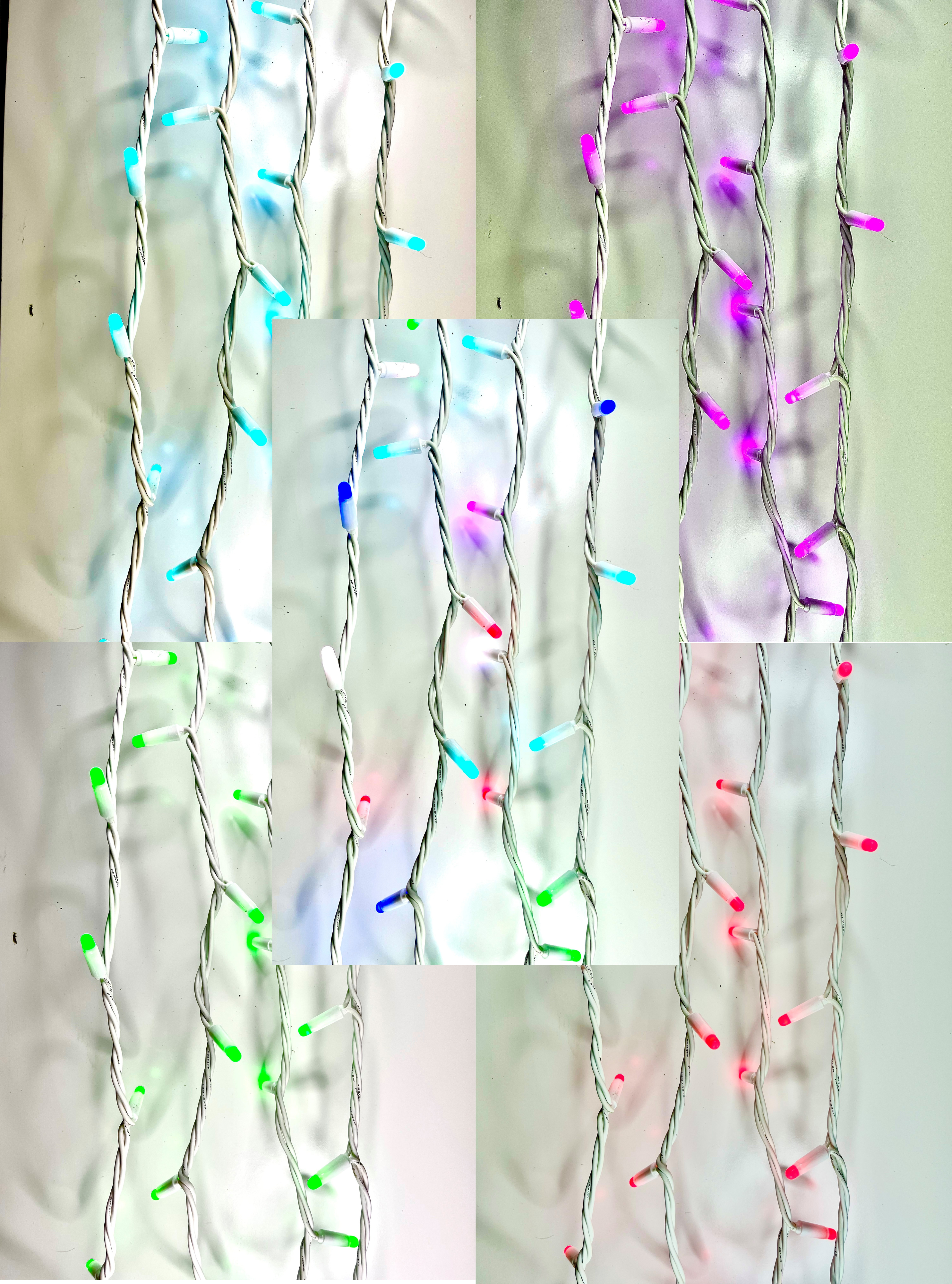 RGB LED lauko girlianda String-Light 100LED, 10m, galima keisti spalvą ir mirksėjimą